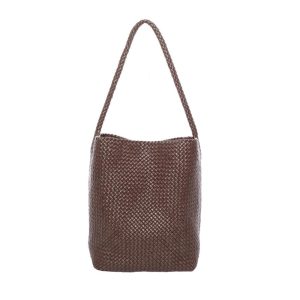 The leather purse woven bag for lady